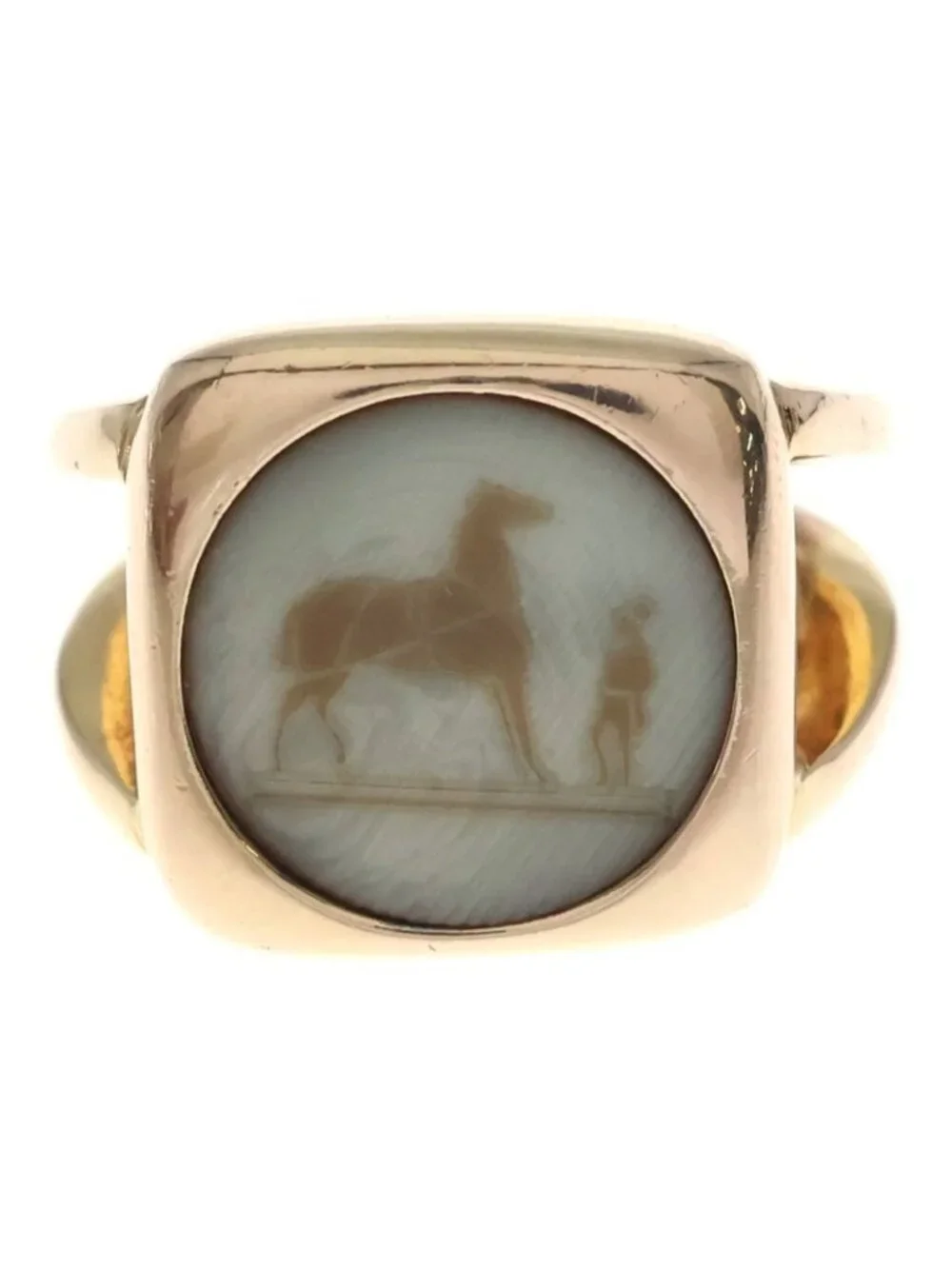 Hermes Bijouterie Fantaisie Fantasy Corozo Ring Gold